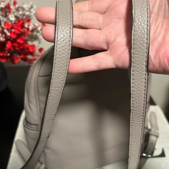 MICHAEL KORS Abbey Medium Grey Studded Pebbled Leather Backpack - Picture 5 of 16